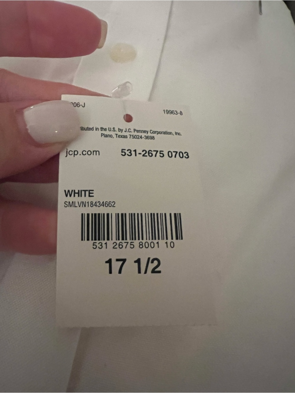 NWT Stafford Men's Short Sleeve Oxford Dress Shirt in White - Regular fit 17.5 - Picture 5 of 6